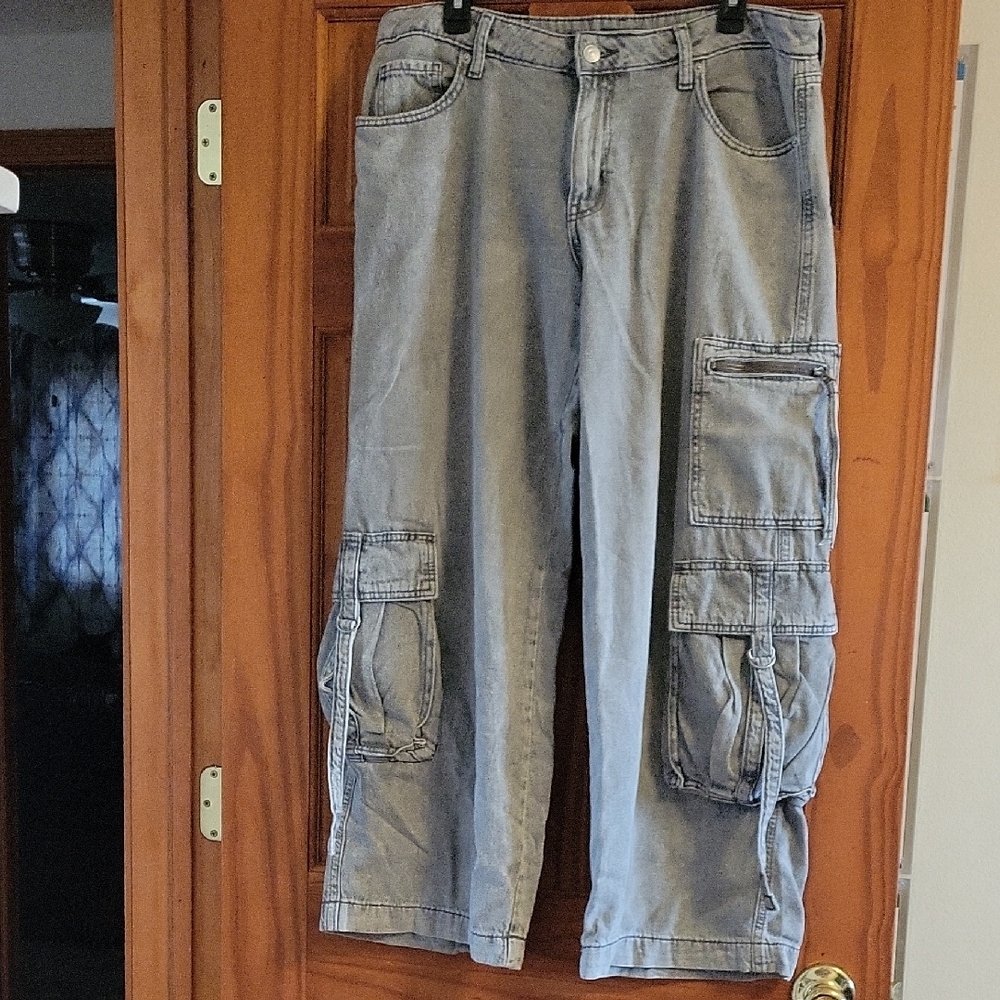 Wild Fable Light Gray Wide-leg Denim Pants